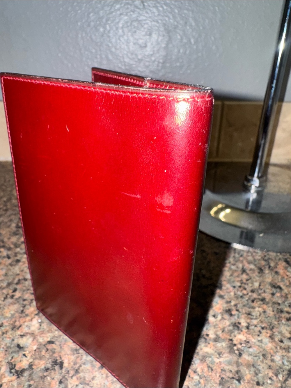 Hermes Men's Leather Passport Cover in deep burgundy/rouge EUC - Picture 7 of 9
